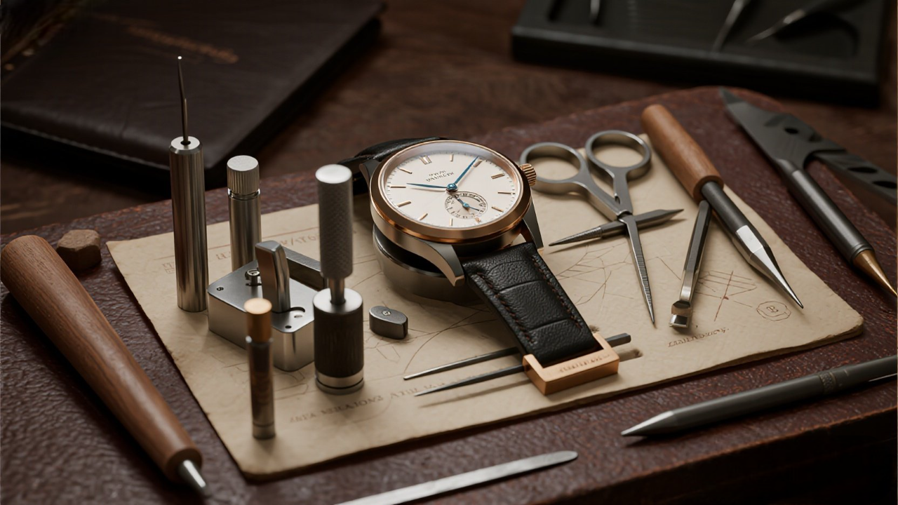 Watchmaking tools background